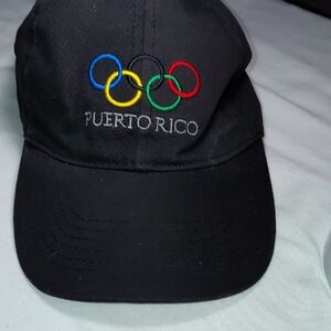 Puerto Rico Embroidered Black Cap with Olympic Rings